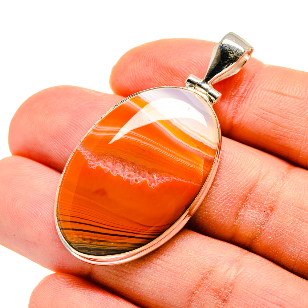 Orange Botswana Agate Pendants handcrafted by Anasilvercos - PD751905