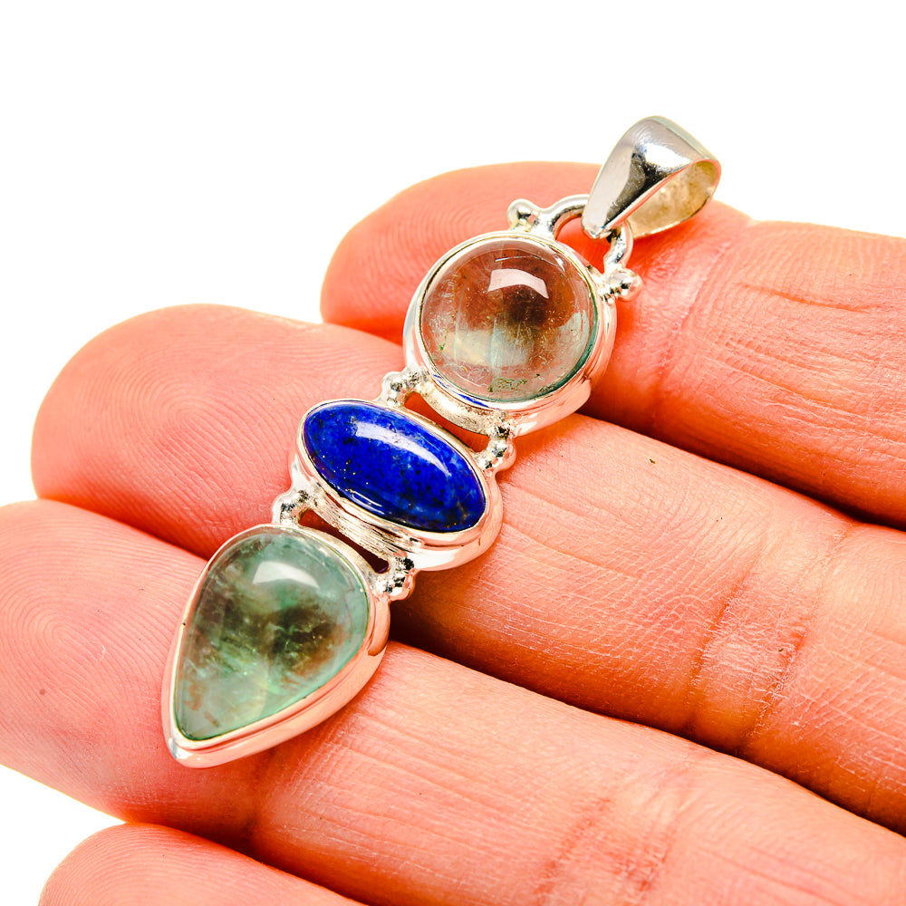 Blue Fluorite Pendants handcrafted by Anasilvercos - PD751922