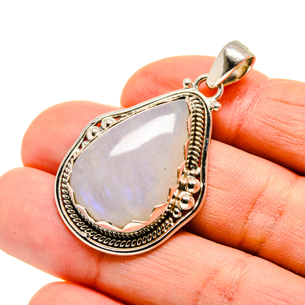 Rainbow Moonstone Pendants handcrafted by Anasilvercos - PD751925
