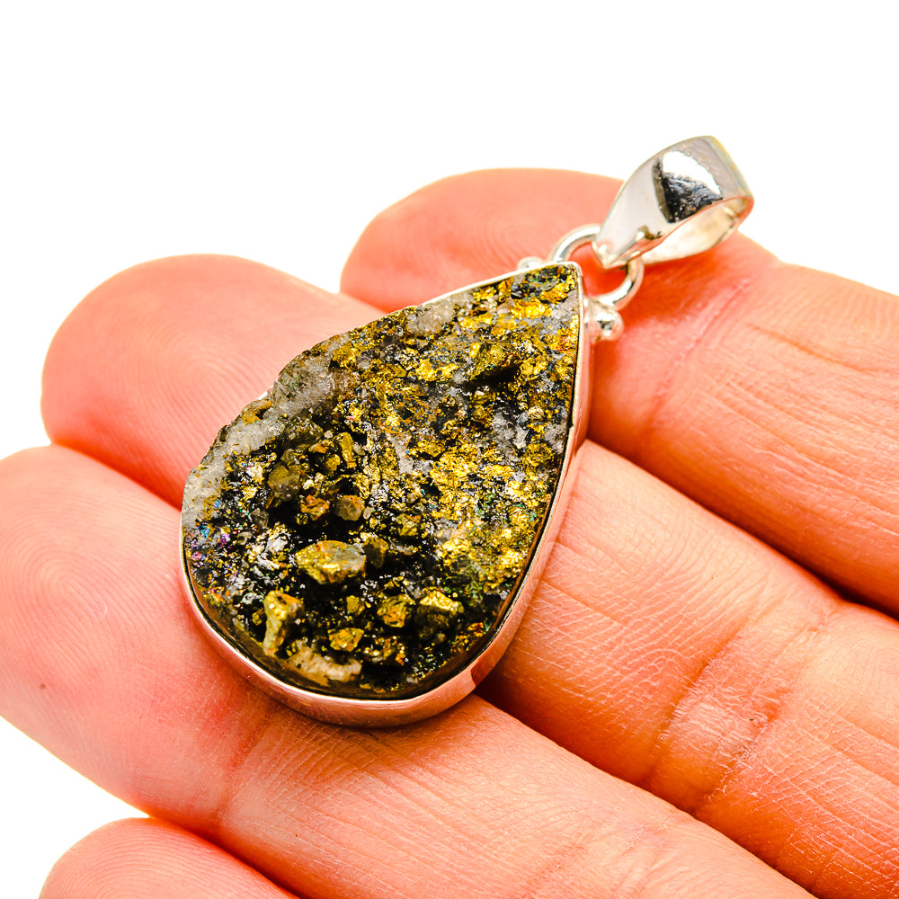 Spectro Pyrite Druzy Pendants handcrafted by Anasilvercos - PD751947