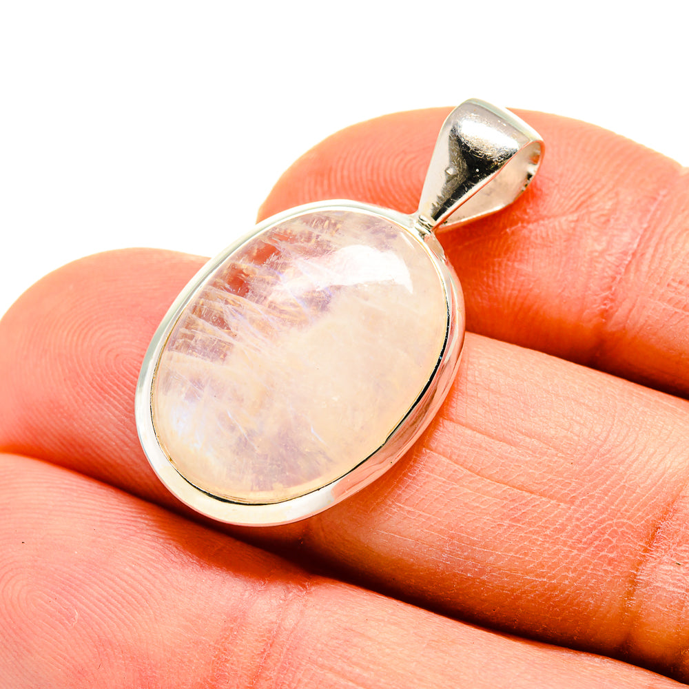 Rainbow Moonstone Pendants handcrafted by Anasilvercos - PD752004