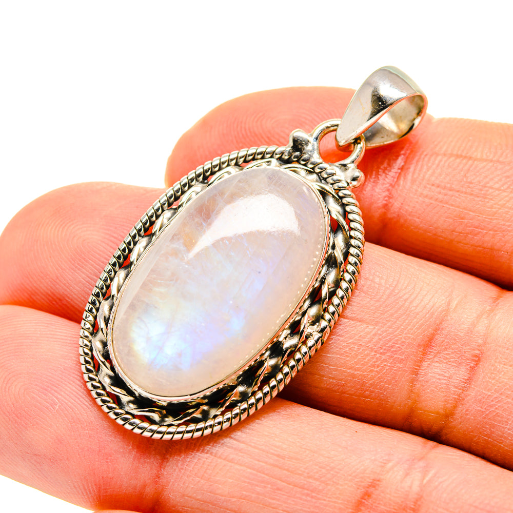 Rainbow Moonstone Pendants handcrafted by Anasilvercos - PD752054