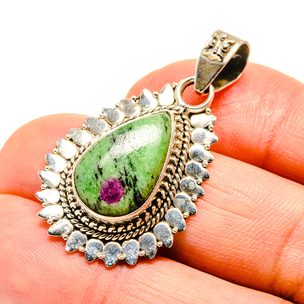 Ruby Zoisite Pendants handcrafted by Anasilvercos - PD752098