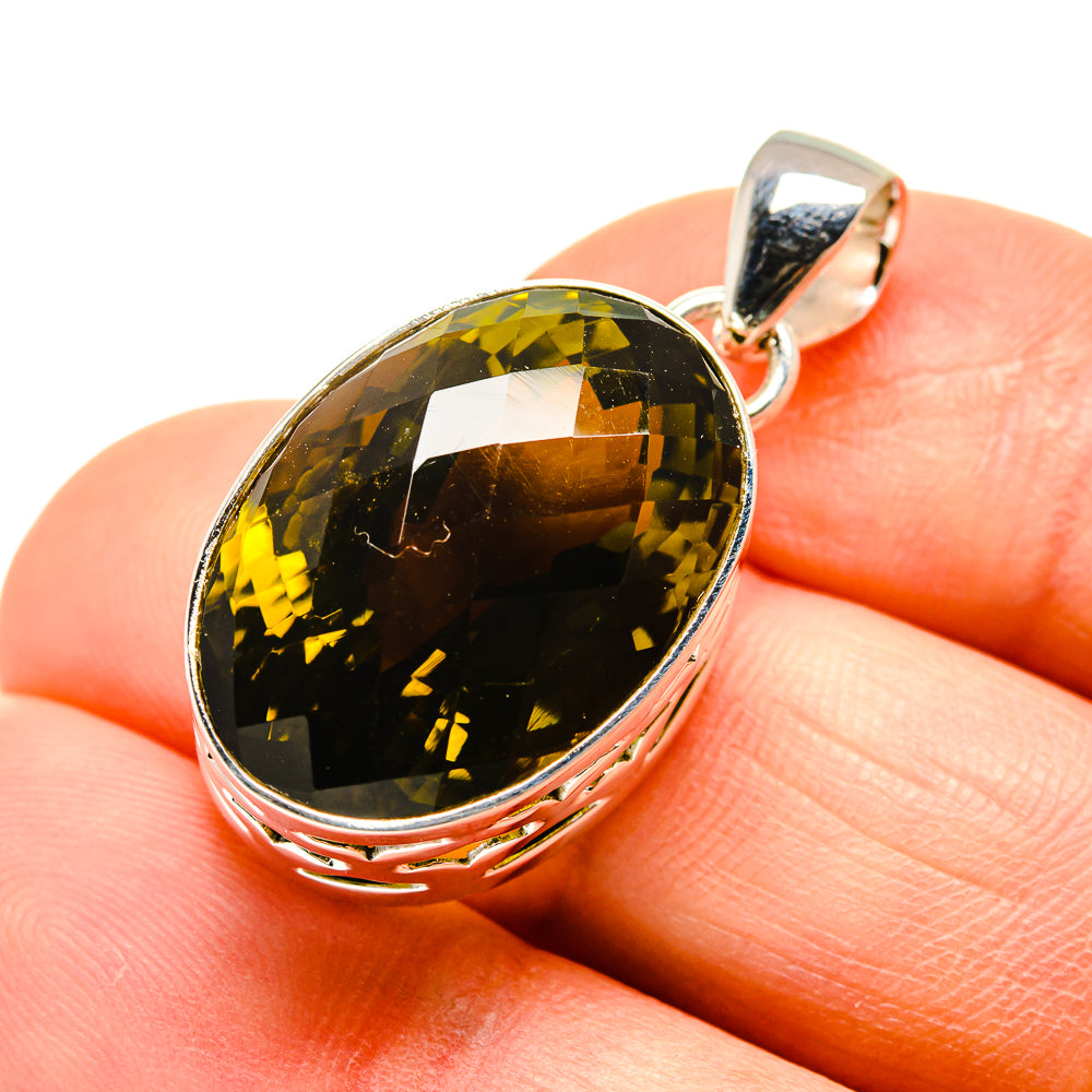 Olive Quartz Pendants handcrafted by Anasilvercos - PD752103