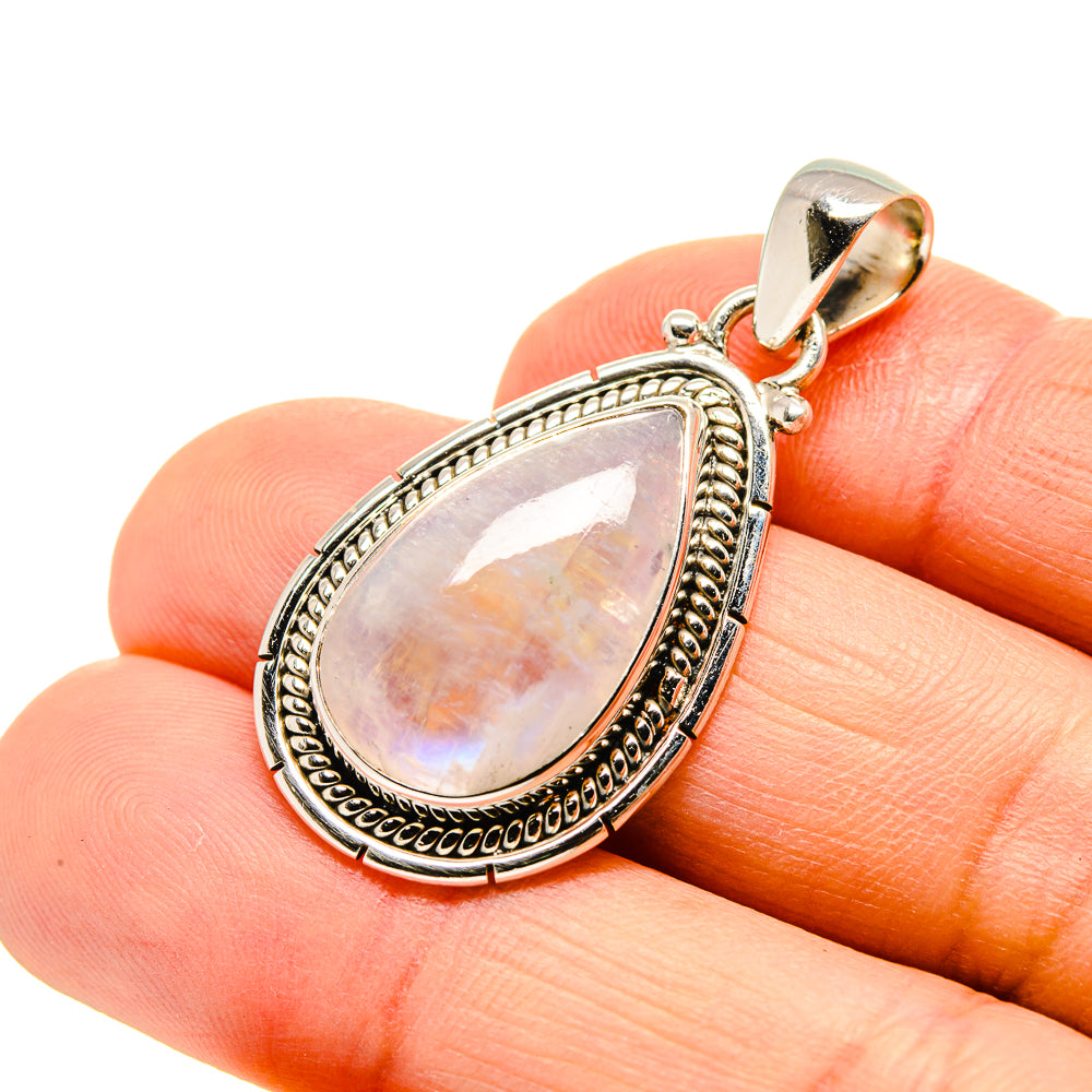 Rainbow Moonstone Pendants handcrafted by Anasilvercos - PD752108