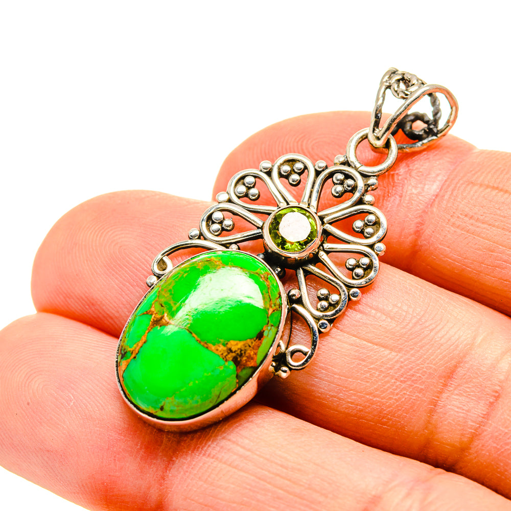Green Copper Composite Turquoise Pendants handcrafted by Anasilvercos - PD752111