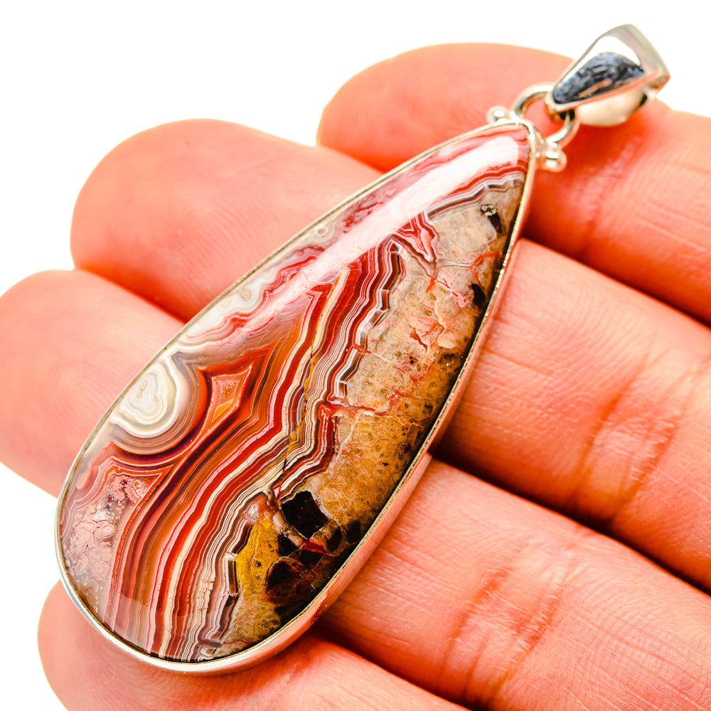 Crazy Lace Agate Pendants handcrafted by Anasilvercos - PD752164