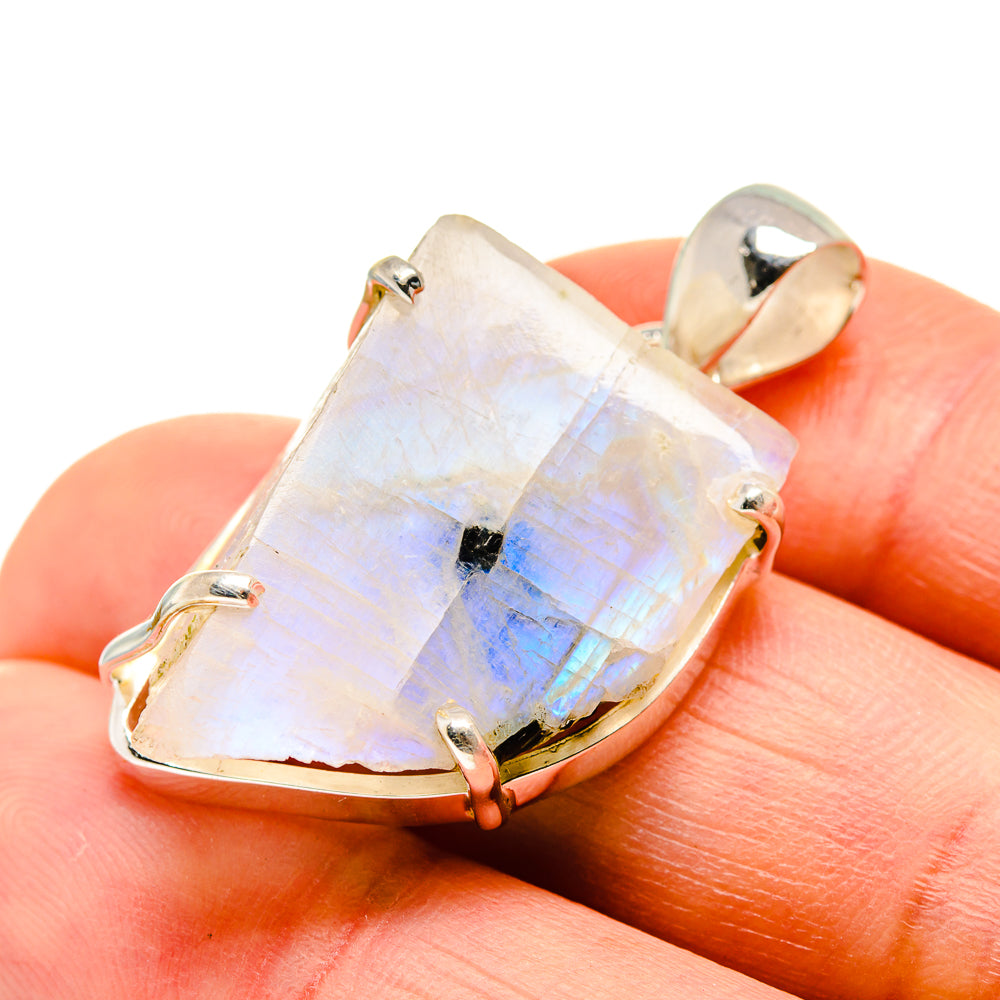 Rainbow Moonstone Pendants handcrafted by Anasilvercos - PD752174