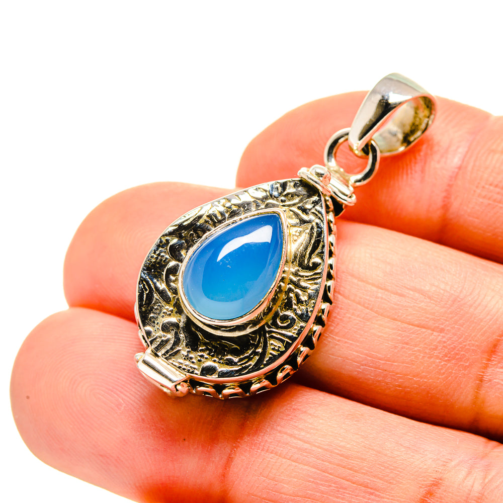 Aqua Chalcedony Pendants handcrafted by Anasilvercos - PD752178