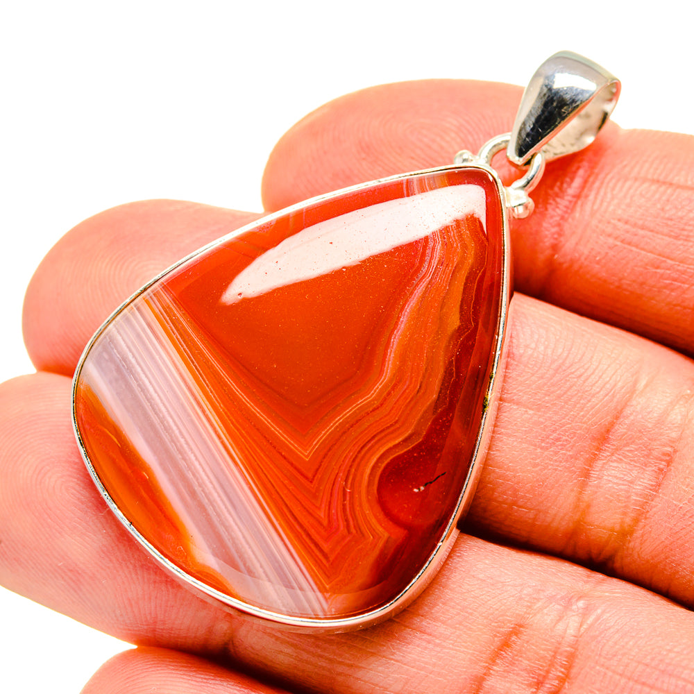 Red Botswana Agate Pendants handcrafted by Anasilvercos - PD752204