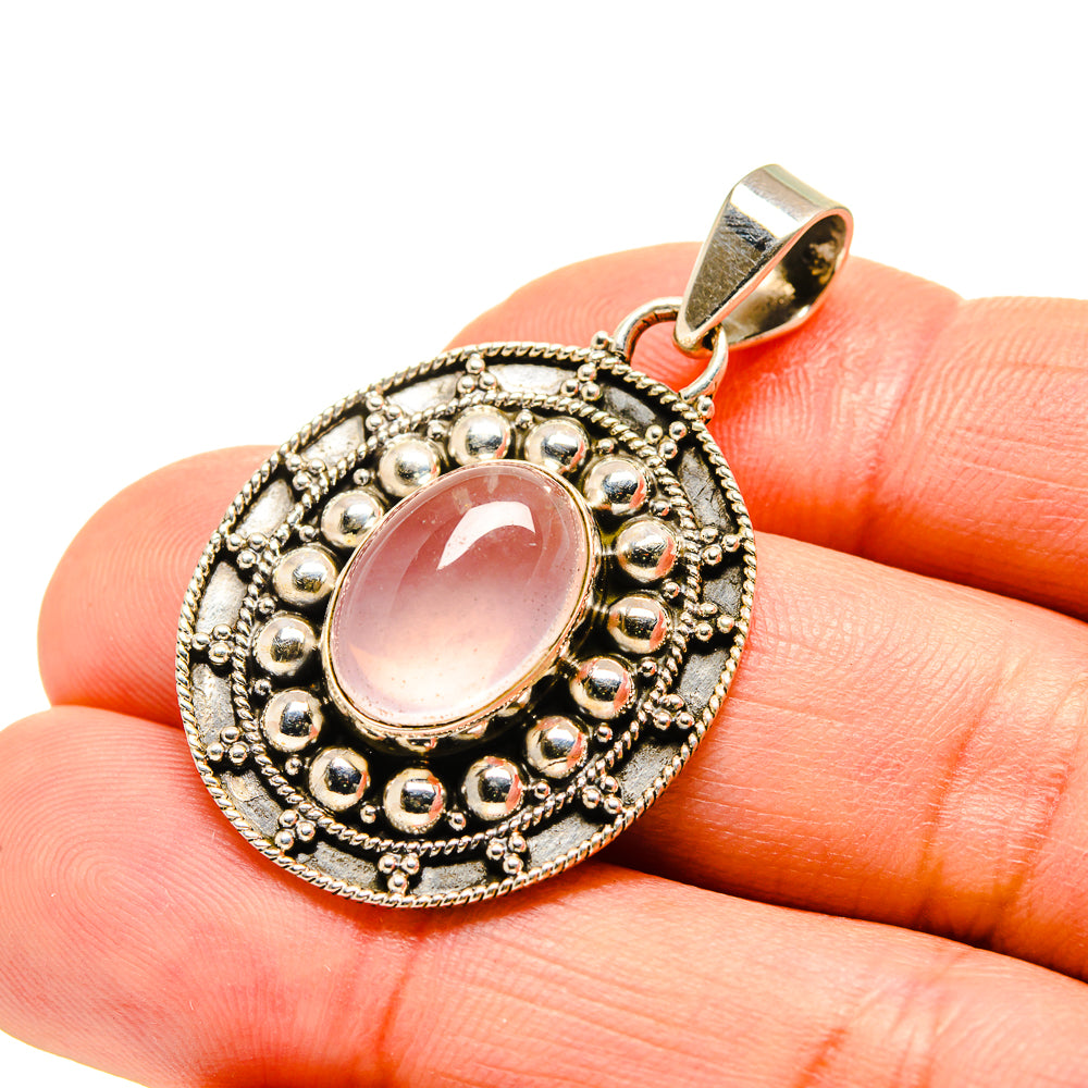 Rose Quartz Pendants handcrafted by Anasilvercos - PD752219