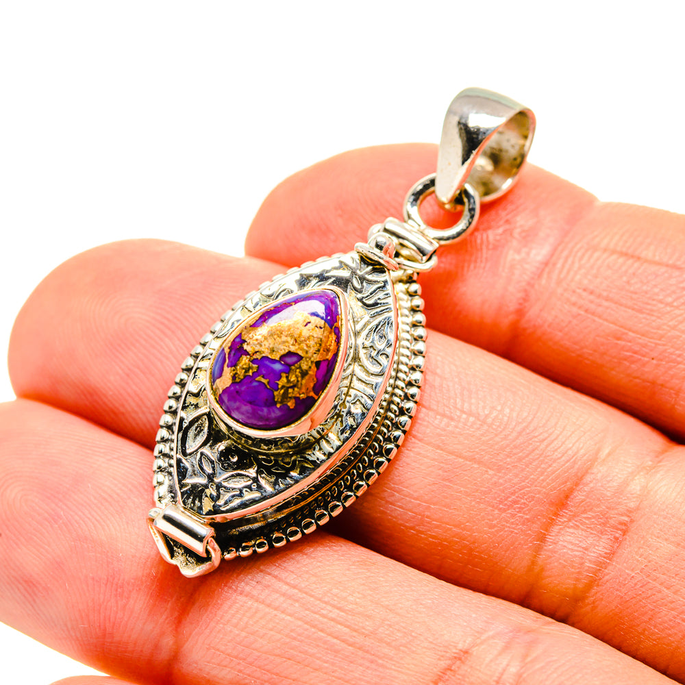 Purple Copper Composite Turquoise Pendants handcrafted by Anasilvercos - PD752221