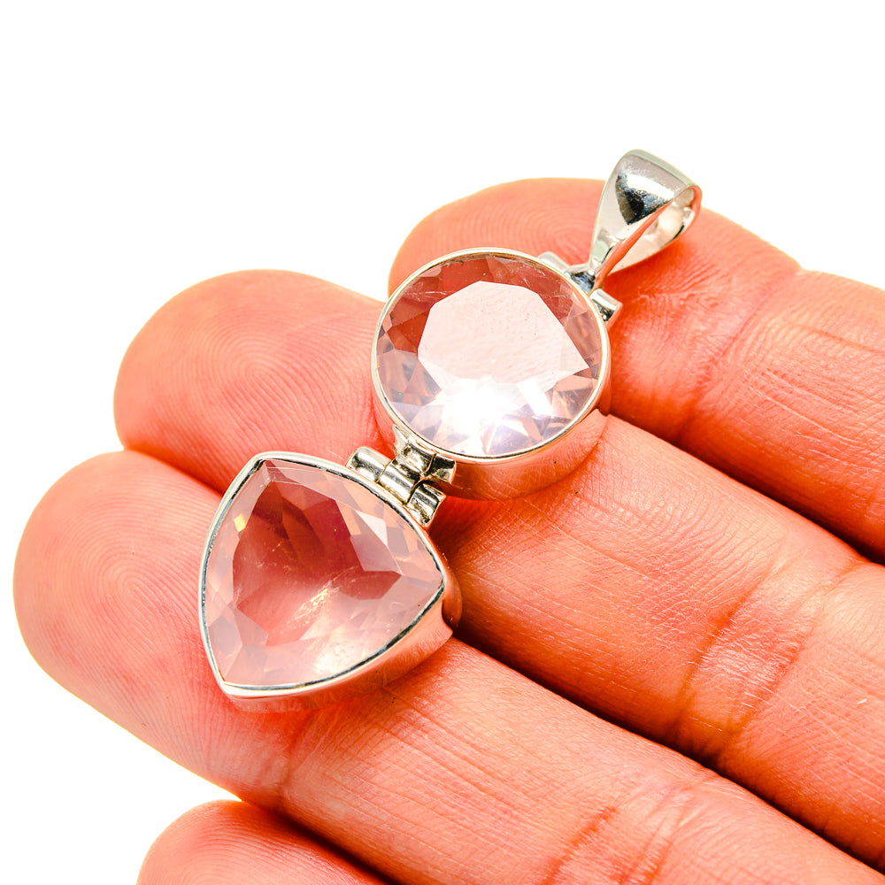 Rose Quartz Pendants handcrafted by Anasilvercos - PD752284