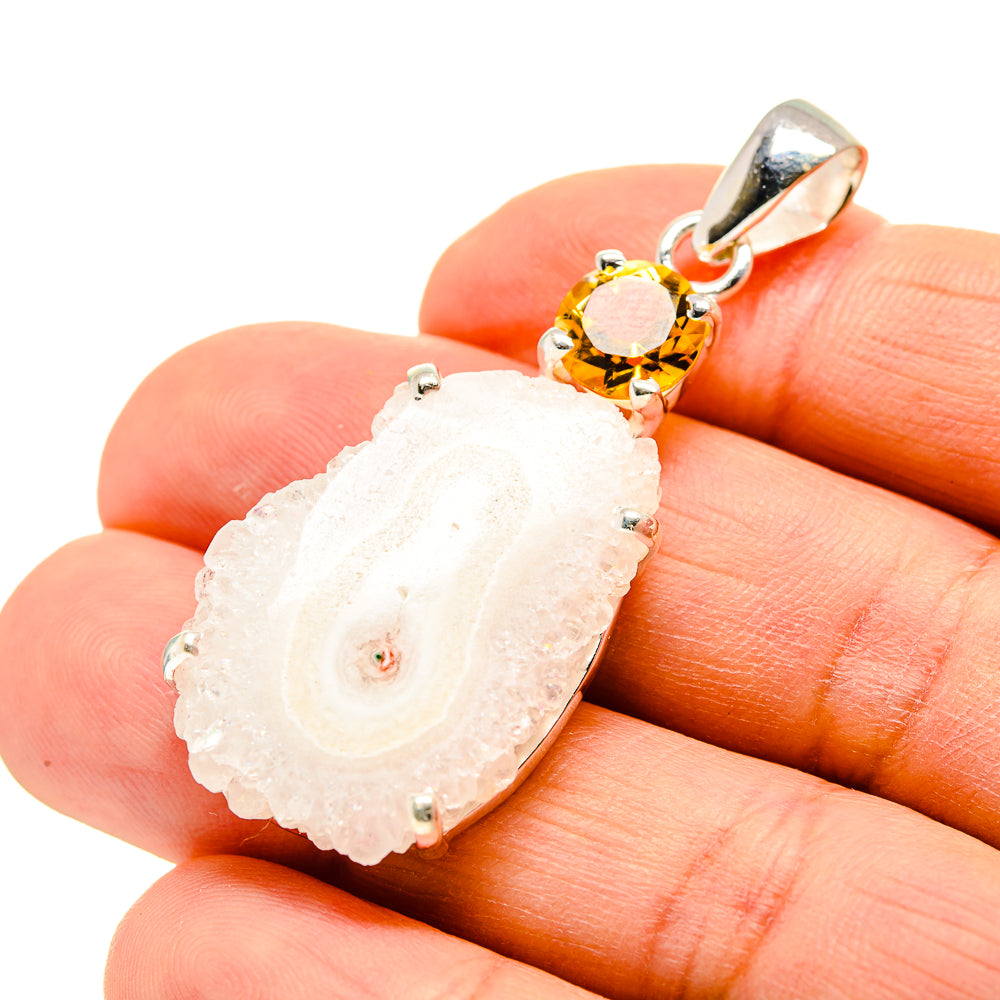 White Solar Quartz Pendants handcrafted by Anasilvercos - PD752361
