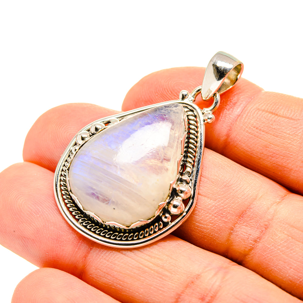 Rainbow Moonstone Pendants handcrafted by Anasilvercos - PD752363