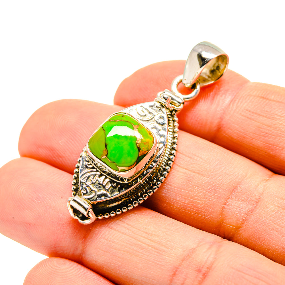 Green Copper Composite Turquoise Pendants handcrafted by Anasilvercos - PD752375