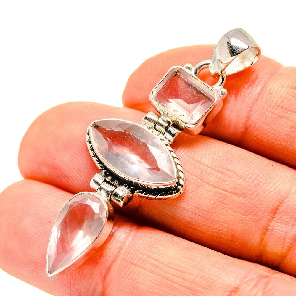 Rose Quartz Pendants handcrafted by Anasilvercos - PD752465