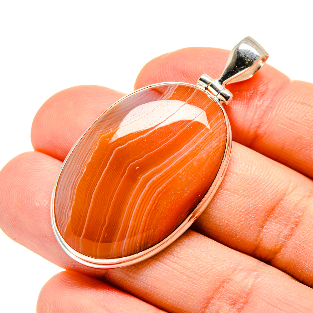 Orange Botswana Agate Pendants handcrafted by Anasilvercos - PD752529