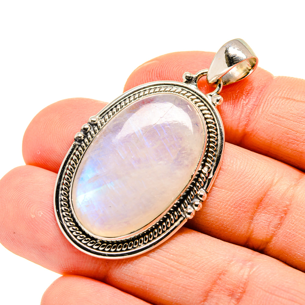 Rainbow Moonstone Pendants handcrafted by Anasilvercos - PD752541