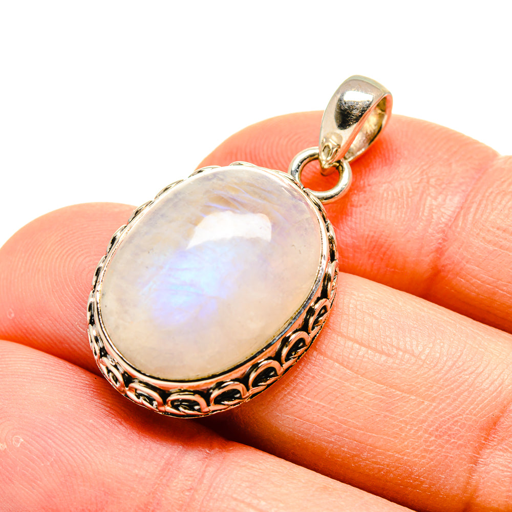 Rainbow Moonstone Pendants handcrafted by Anasilvercos - PD752593
