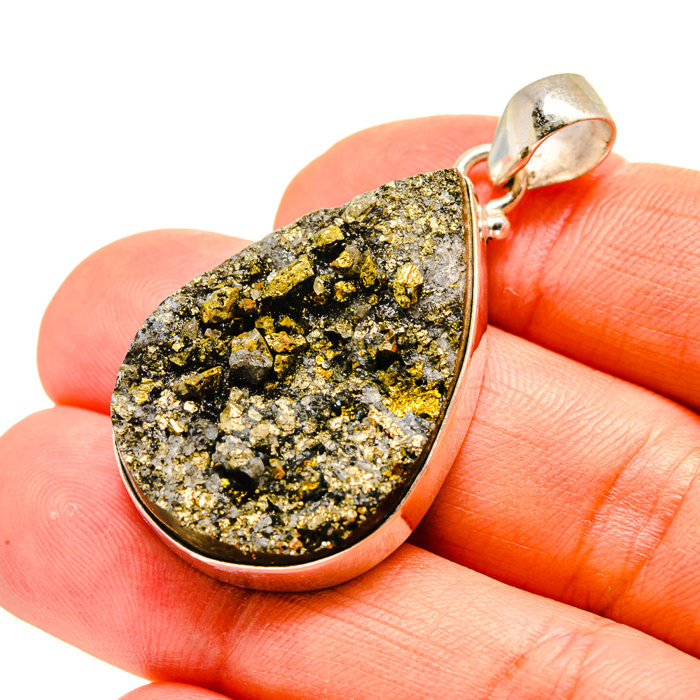 Spectro Pyrite Druzy Pendants handcrafted by Anasilvercos - PD752627