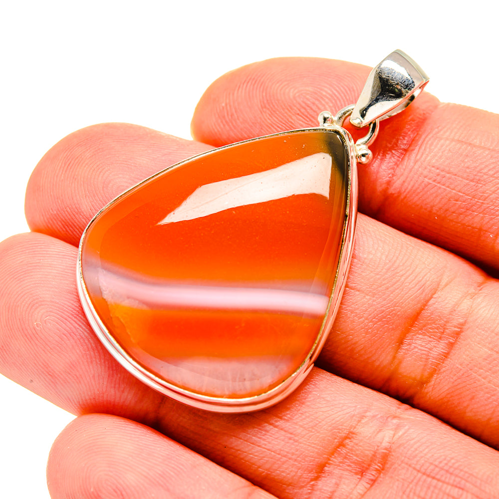 Orange Botswana Agate Pendants handcrafted by Anasilvercos - PD752651