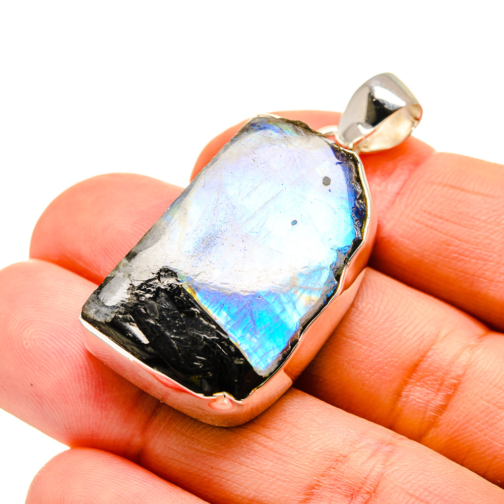 Rainbow Moonstone Pendants handcrafted by Anasilvercos - PD752660