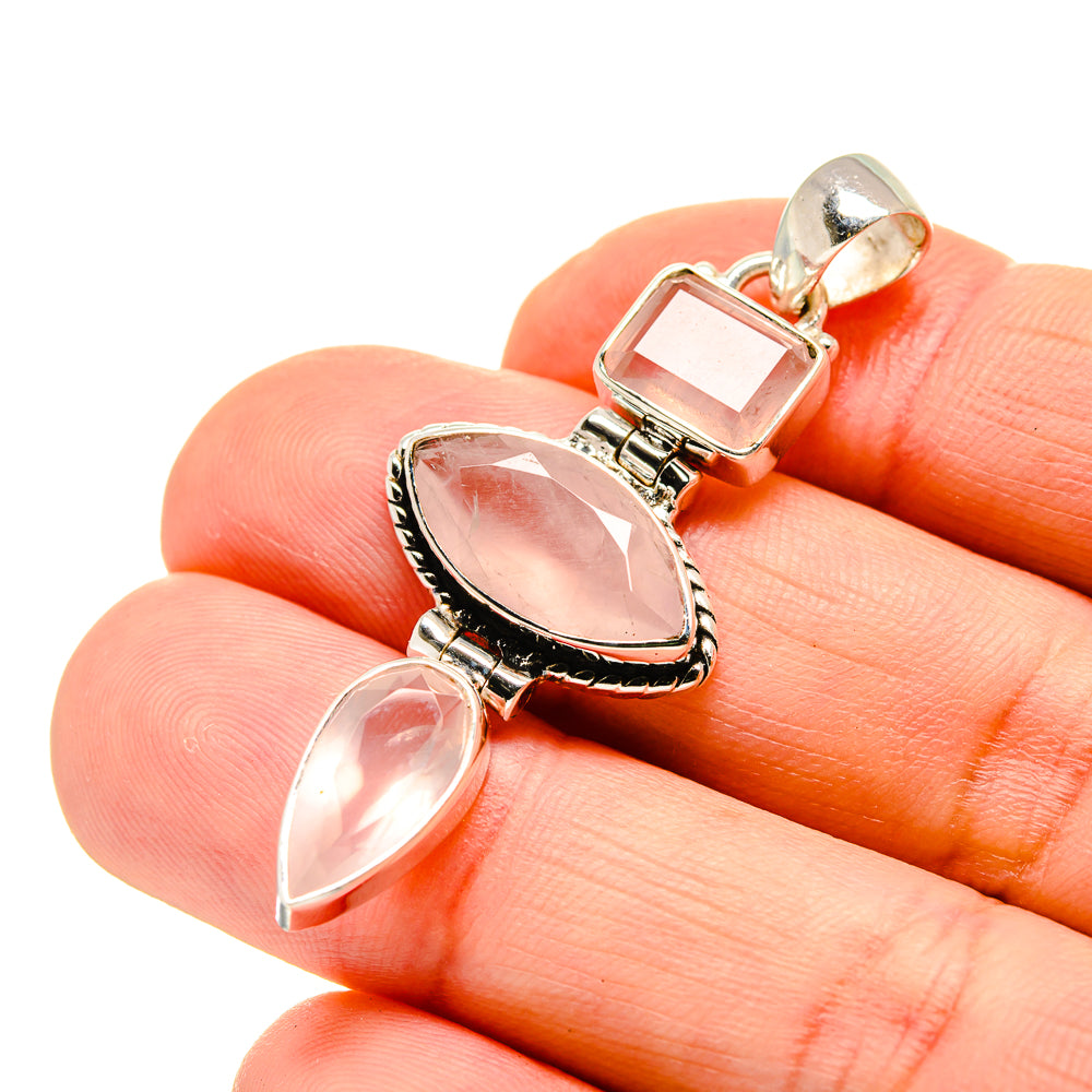 Rose Quartz Pendants handcrafted by Anasilvercos - PD752665