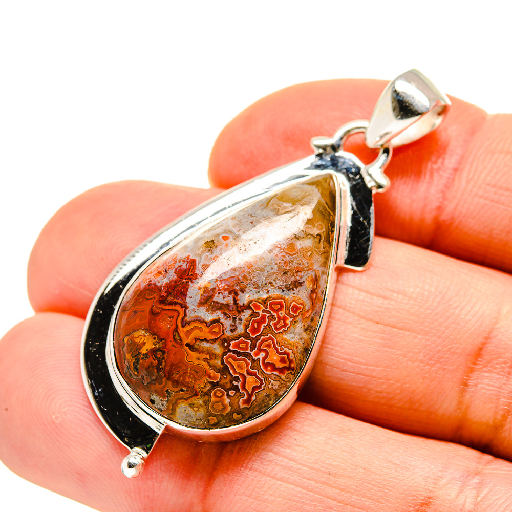 Crazy Lace Agate Pendants handcrafted by Anasilvercos - PD752678