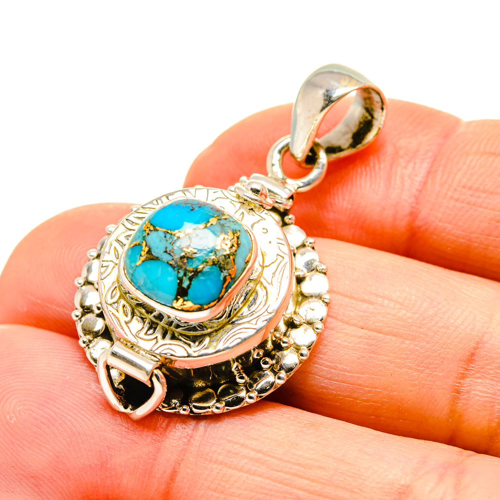 Blue Copper Composite Turquoise Pendants handcrafted by Anasilvercos - PD752731