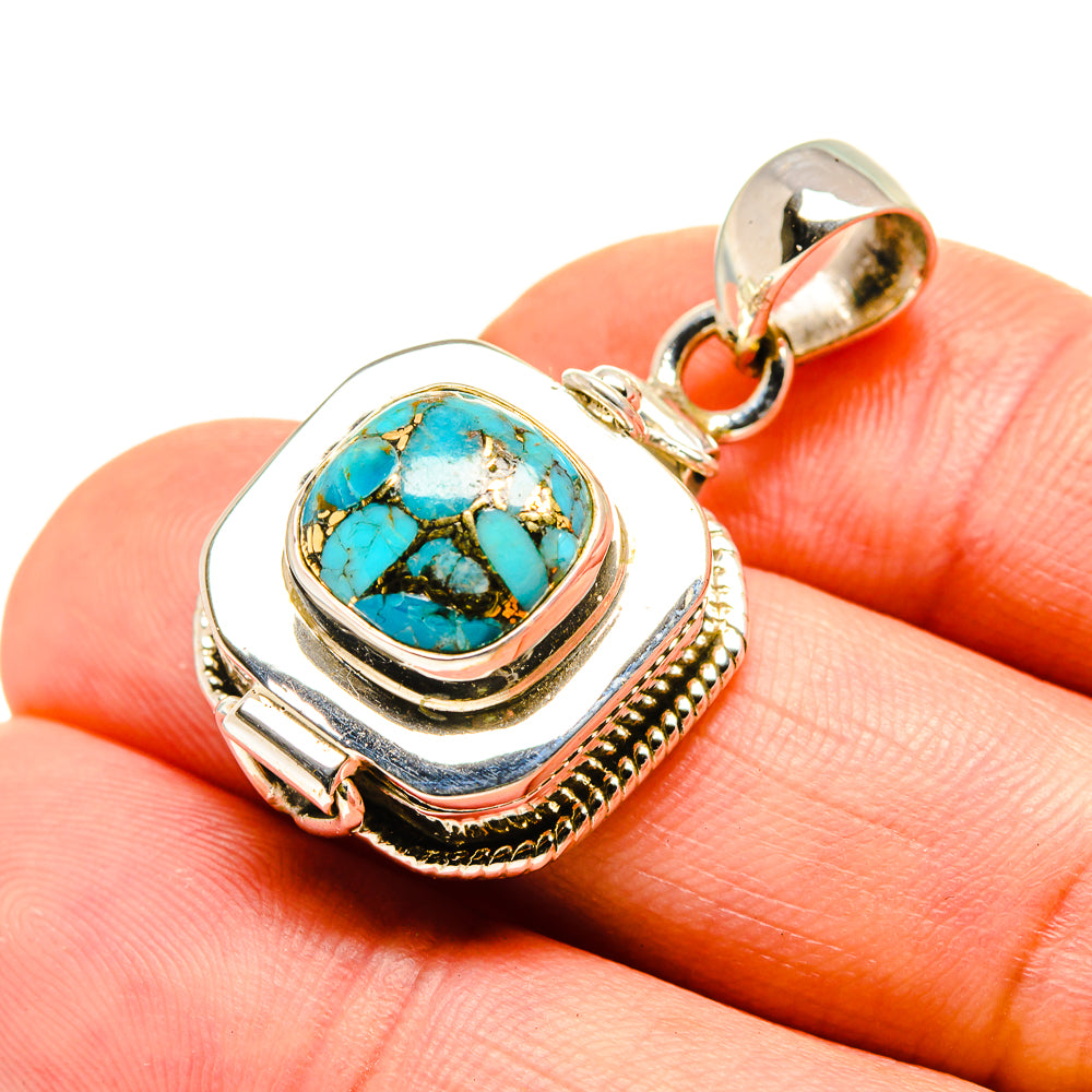 Blue Copper Composite Turquoise Pendants handcrafted by Anasilvercos - PD752783
