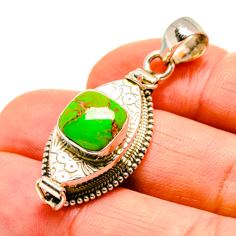 Green Copper Composite Turquoise Pendants handcrafted by Anasilvercos - PD752785