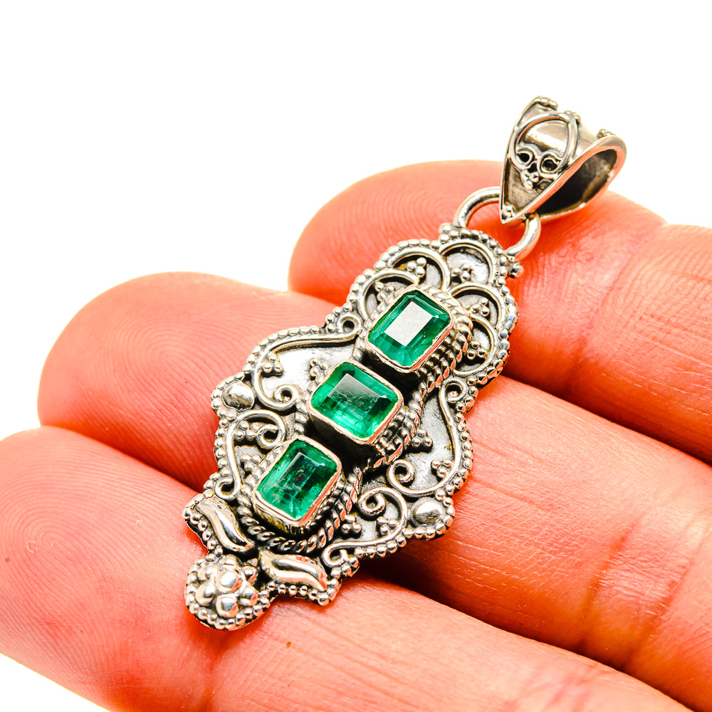 Zambian Emerald Pendants handcrafted by Anasilvercos - PD752808