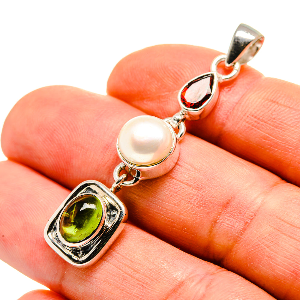 Green Tourmaline Pendants handcrafted by Anasilvercos - PD752830