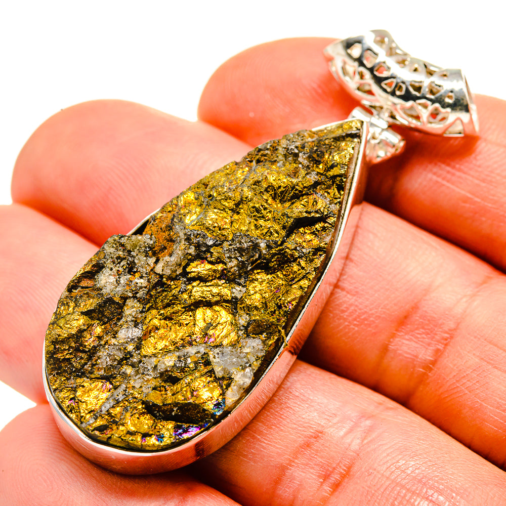 Spectro Pyrite Druzy Pendants handcrafted by Anasilvercos - PD752835