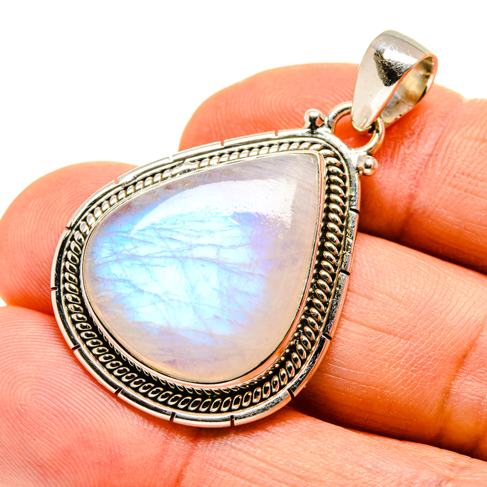 Rainbow Moonstone Pendants handcrafted by Anasilvercos - PD752886