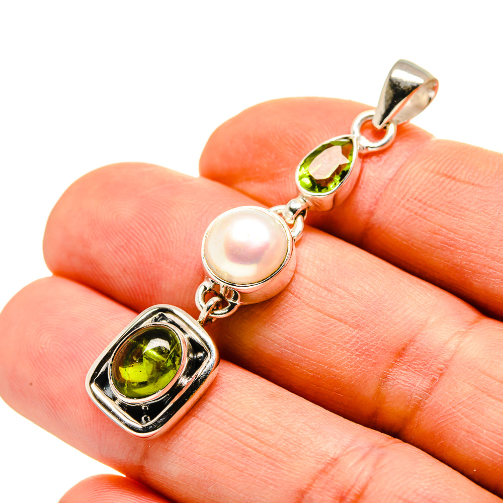 Green Tourmaline Pendants handcrafted by Anasilvercos - PD752903