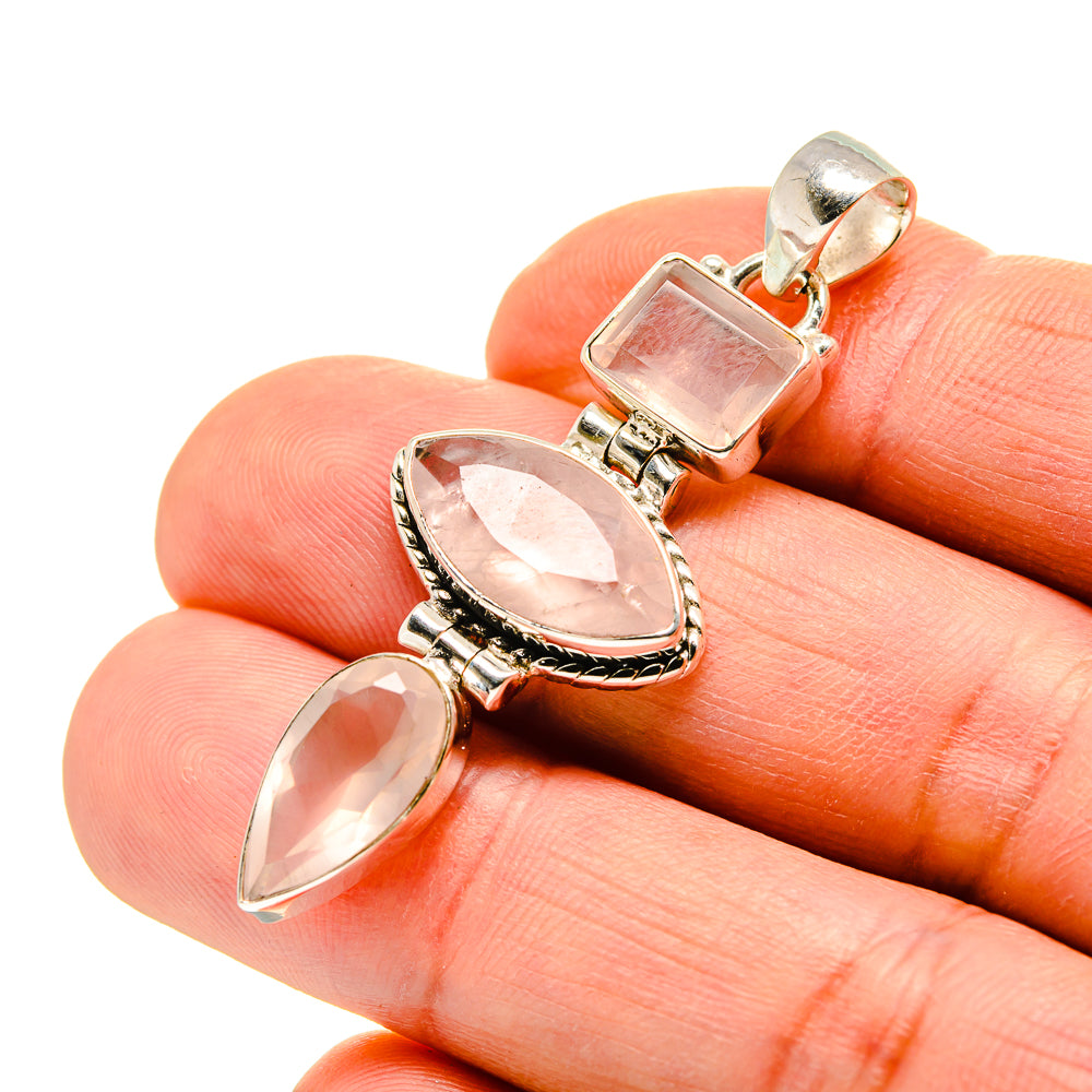 Rose Quartz Pendants handcrafted by Anasilvercos - PD752916