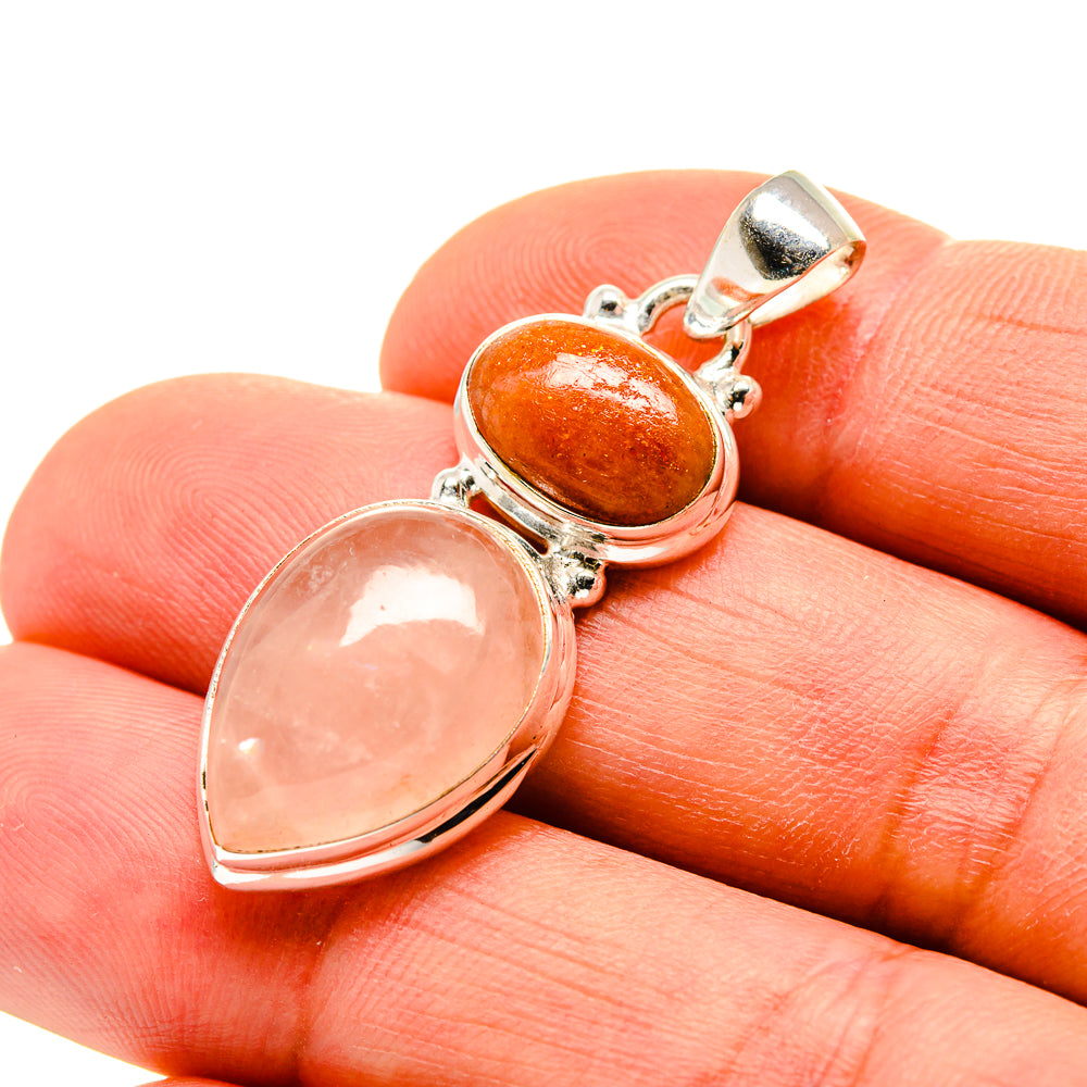 Rose Quartz Pendants handcrafted by Anasilvercos - PD753020