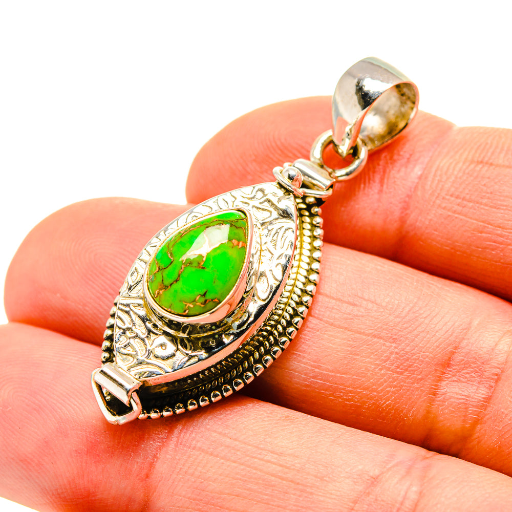 Green Copper Composite Turquoise Pendants handcrafted by Anasilvercos - PD753035