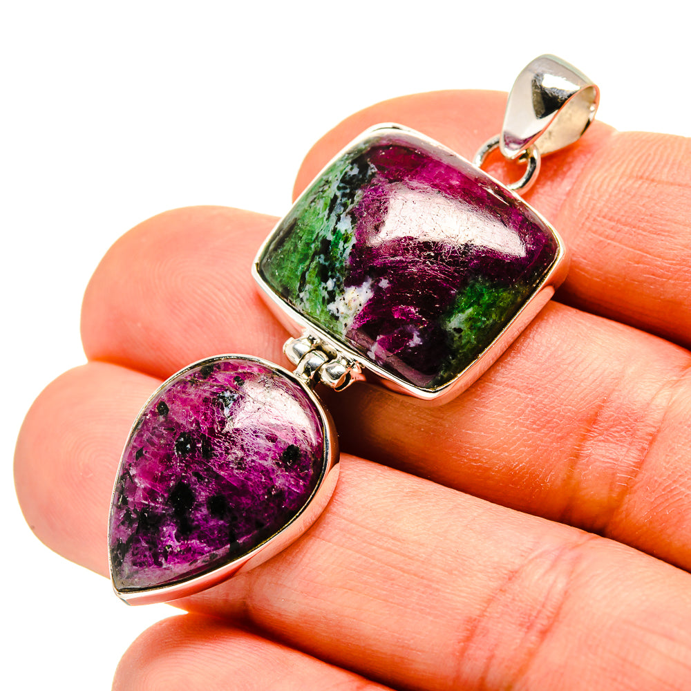 Ruby Zoisite Pendants handcrafted by Anasilvercos - PD753056