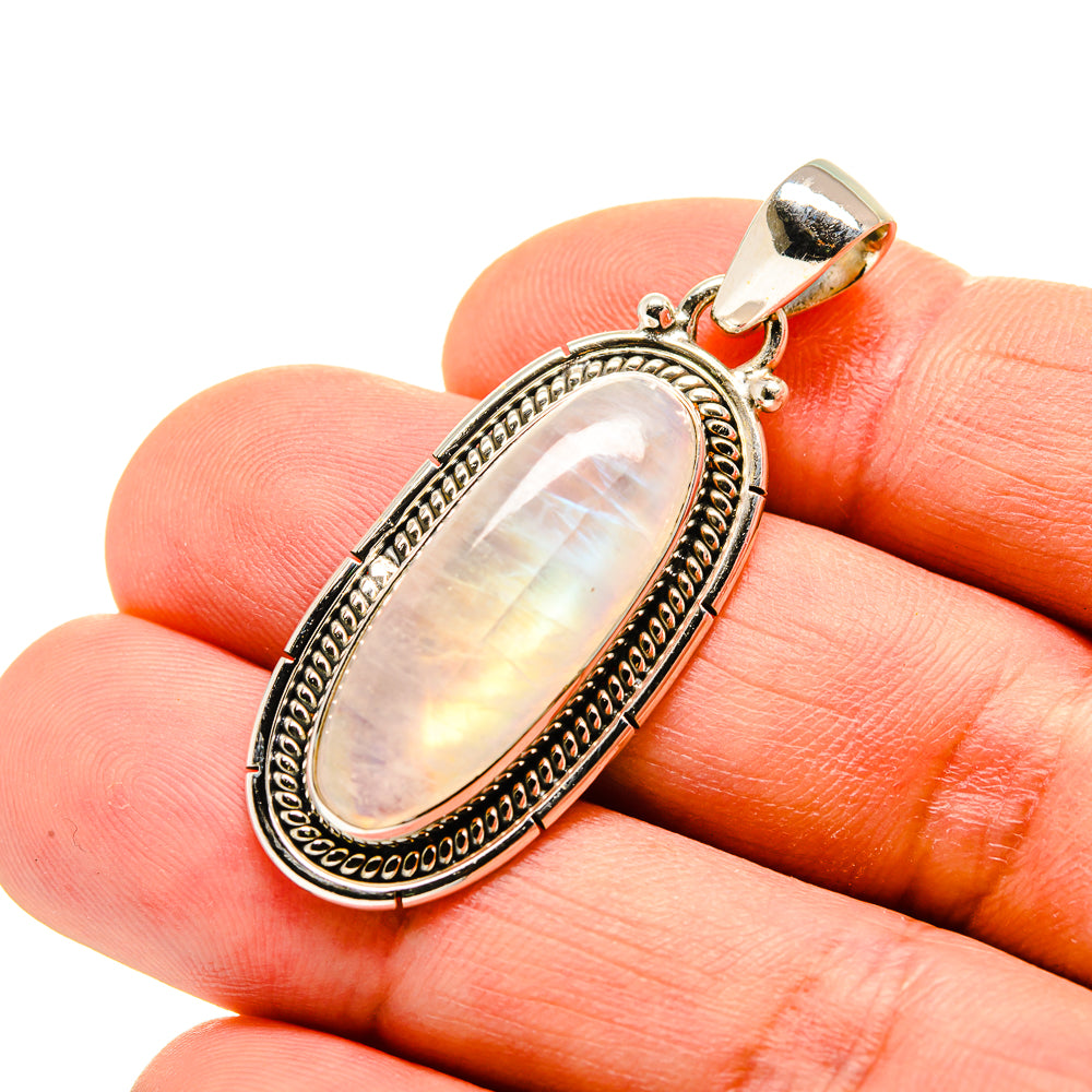 Rainbow Moonstone Pendants handcrafted by Anasilvercos - PD753069