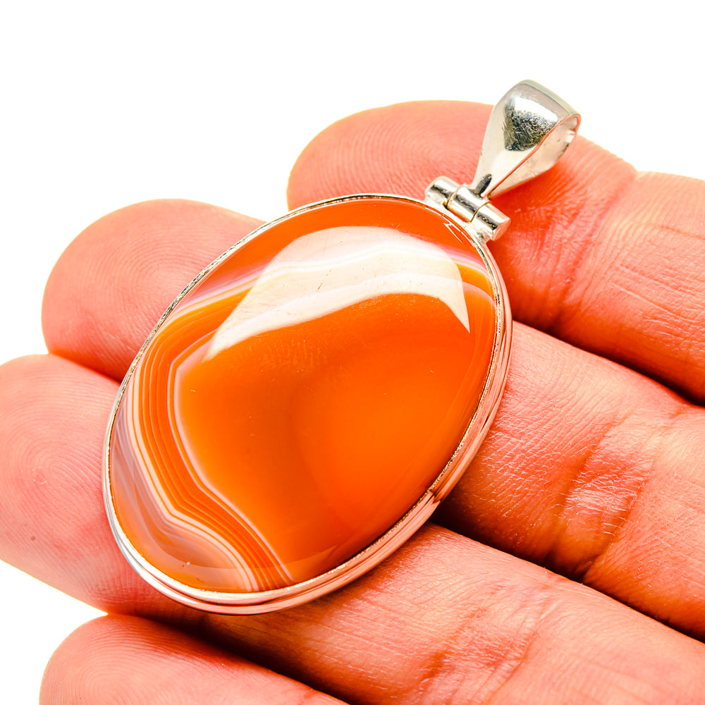 Orange Botswana Agate Pendants handcrafted by Anasilvercos - PD753070