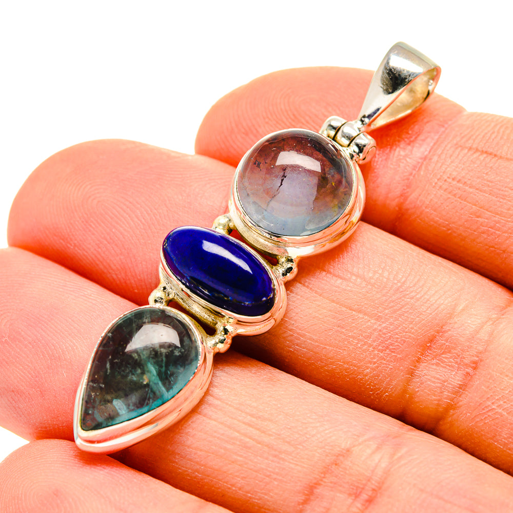 Blue Fluorite Pendants handcrafted by Anasilvercos - PD753167
