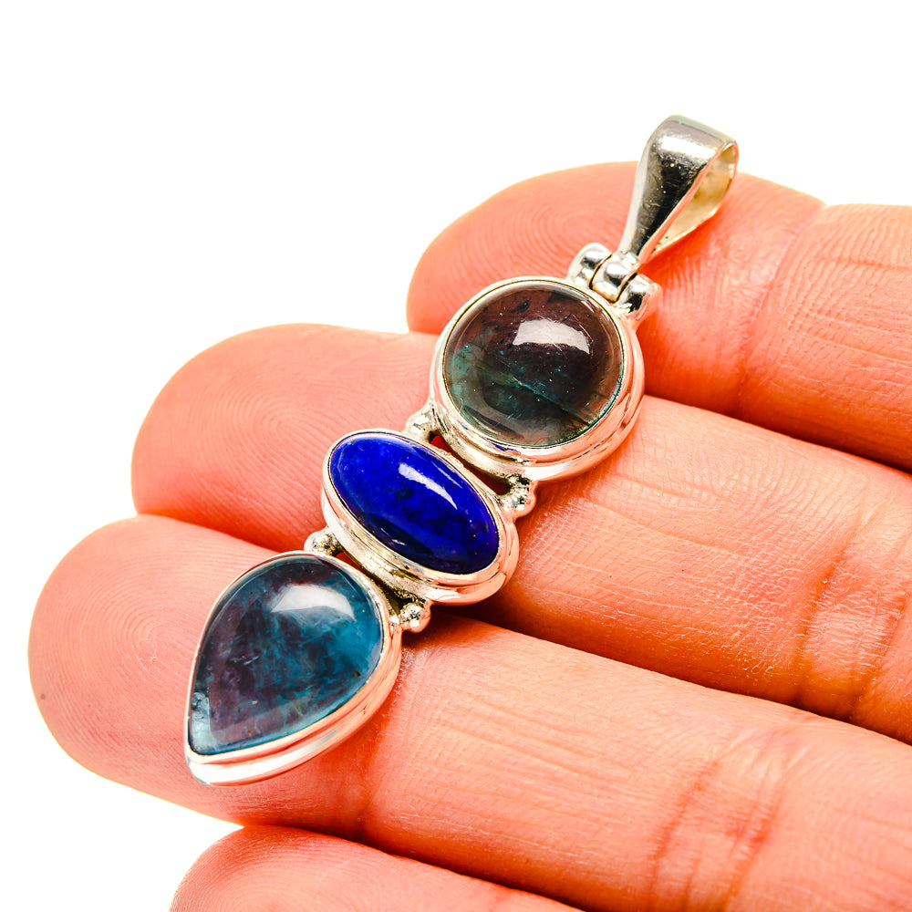Blue Fluorite Pendants handcrafted by Anasilvercos - PD753168