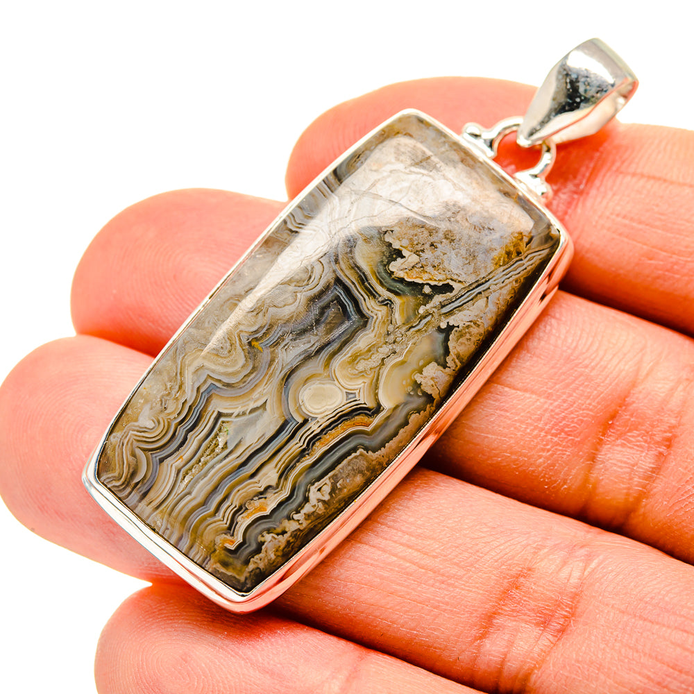 Laguna Lace Agate Pendants handcrafted by Anasilvercos - PD753177