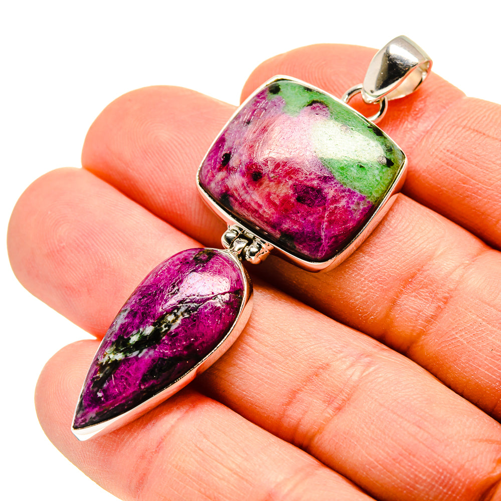 Ruby Zoisite Pendants handcrafted by Anasilvercos - PD753192
