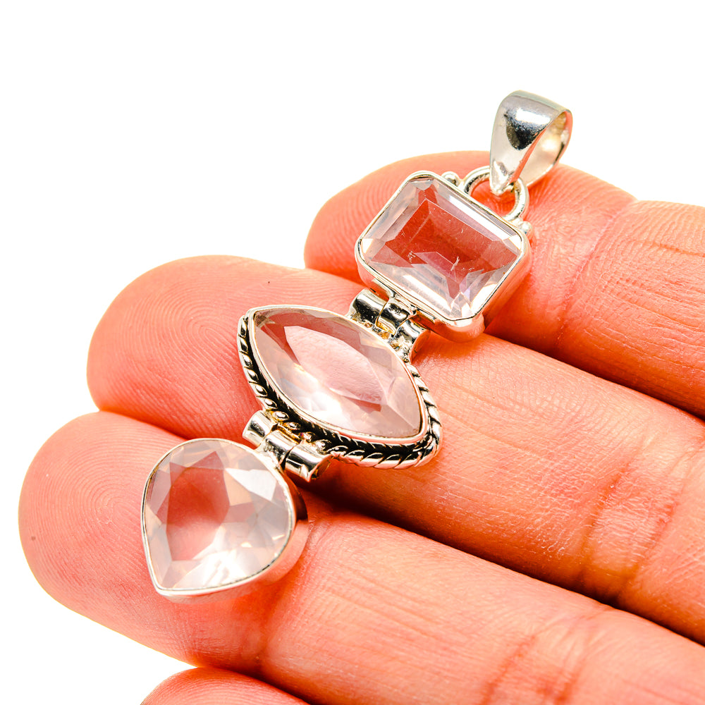 Rose Quartz Pendants handcrafted by Anasilvercos - PD753221