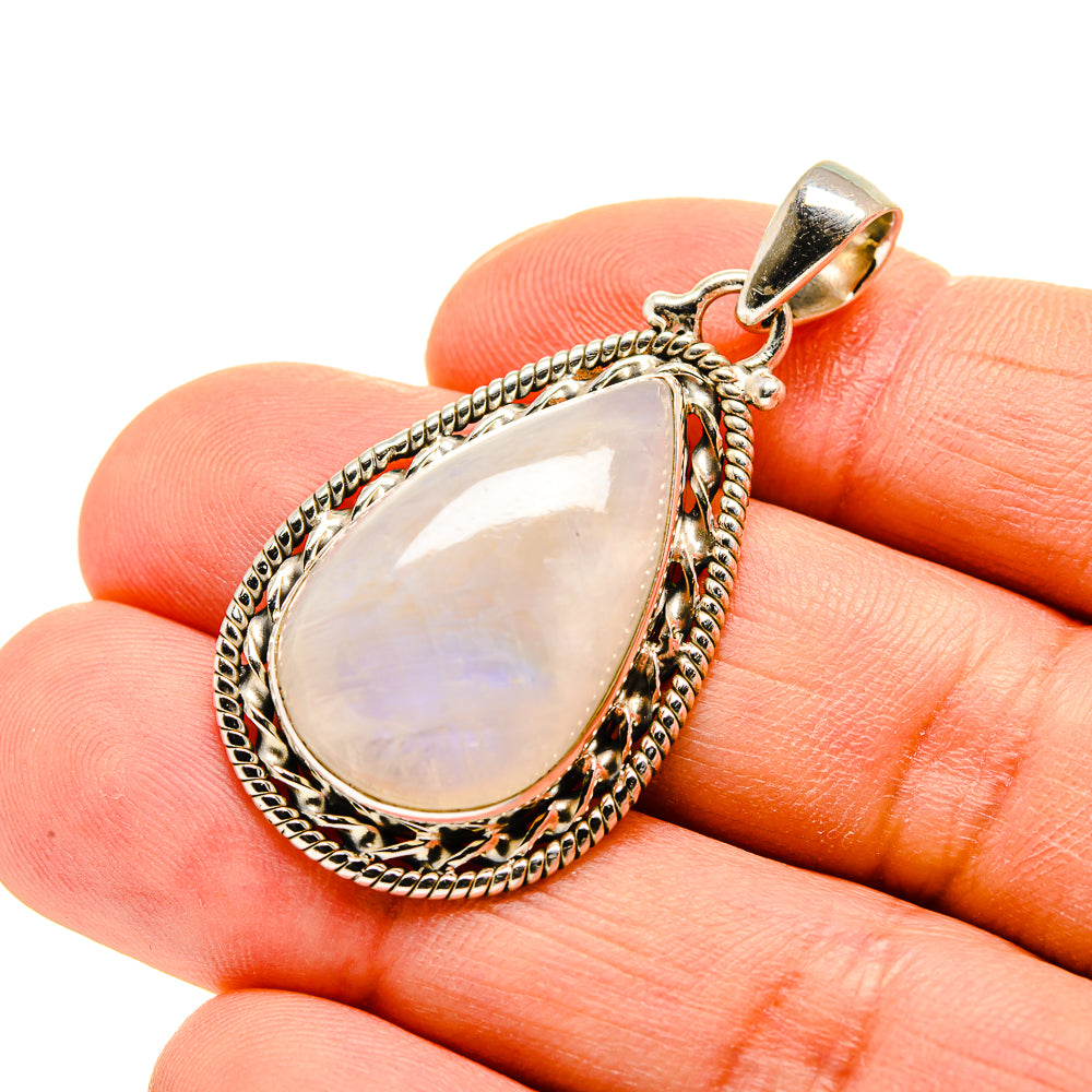 Rainbow Moonstone Pendants handcrafted by Anasilvercos - PD753226