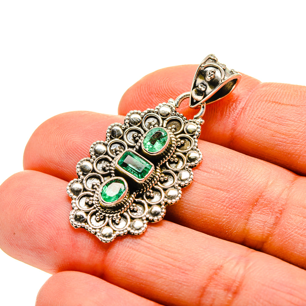 Zambian Emerald Pendants handcrafted by Anasilvercos - PD753238